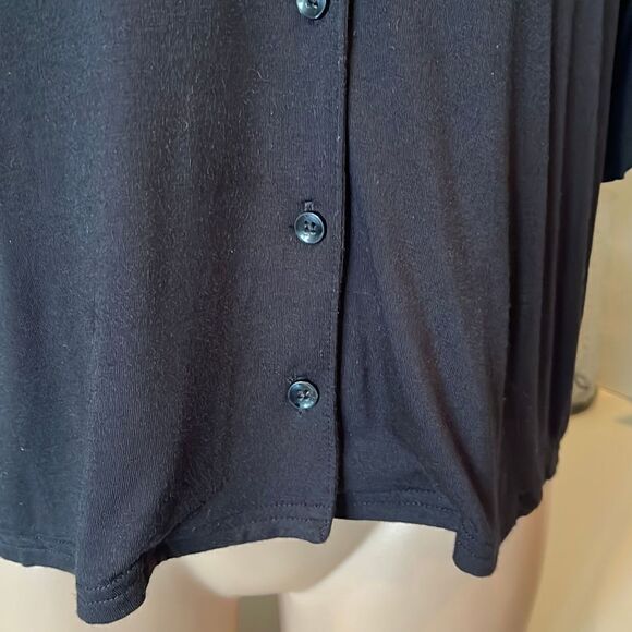 BP Nordstrom Woman’s Black Collar Button Crop Top - Picture 3 of 8